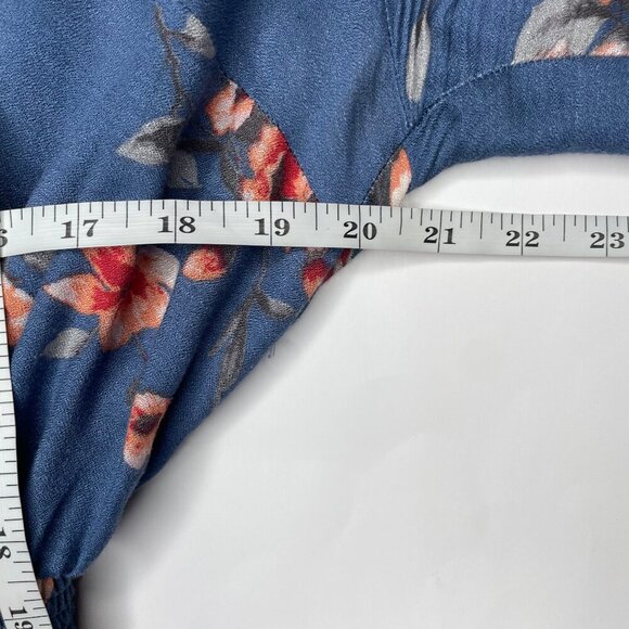 Torrid Blue Floral Smocked Waist V-Neck Mini Dress Plus Size 2X Cottagecore - Picture 8 of 15